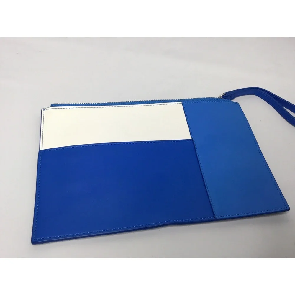 Vera Bradley Wristlet Pouch Composition  in Colorblock Blue and Off White